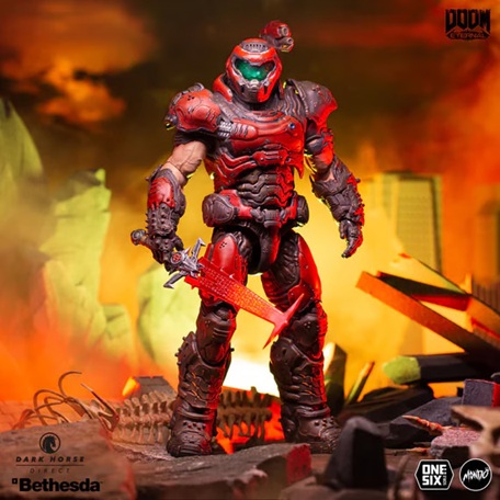 Doom Slayer (Mondo Crimson Variant) Sixth Scale Dark Horse Figure