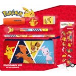 Pokemon Stationery Set with Triple Pencil Case & Stickers 7pc