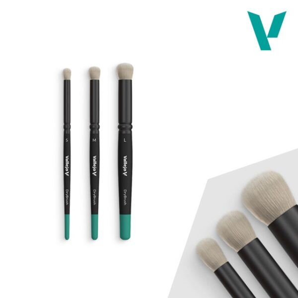 Vallejo Brushes Dry Brush Set (Small, Medium, Large)