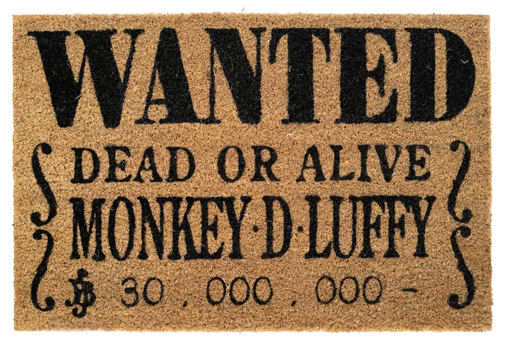 pos-8435497294618-e23fd8360c3020566351121f91f96669.jpg One Piece Wanted Dead Or Alive Doormat - Image 1