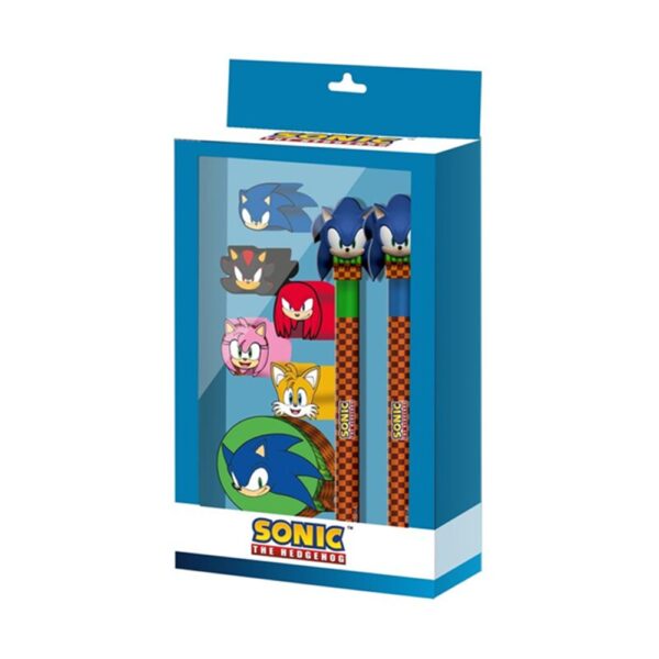 Sonic & Friends Set of 2 Pencils + 5 Erasers