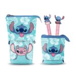 Disney Stitch & Angel Vertical "Cute" Pencil Case + 2 Gel Pen