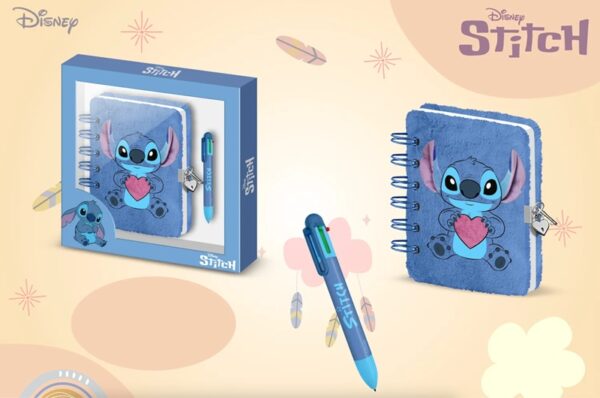 Disney Stitch Love Fur Diary + Pen Gift Box