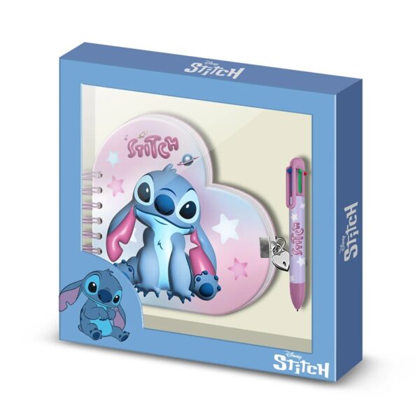 Disney Stitch Heart Diary + Pen Gift Box