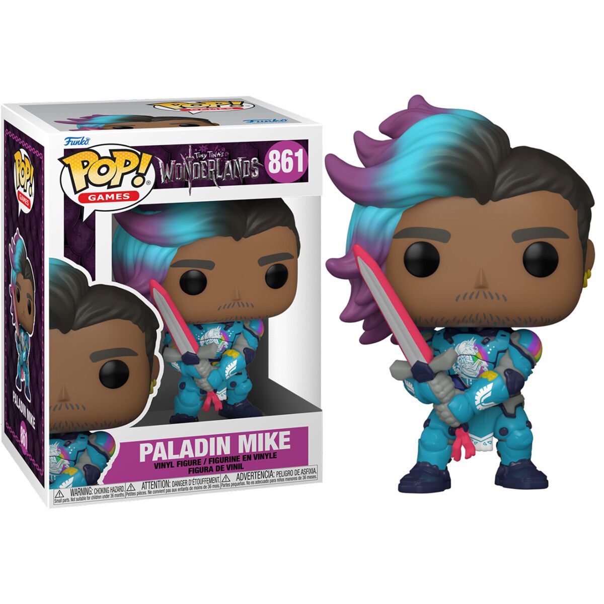 pos-889698593342-b415c4c11465edcfbec2a34b5a199bc6.jpg Funko POP! Tiny Tina's Wonderlands N° 861 - Paladin Mike - Image 1