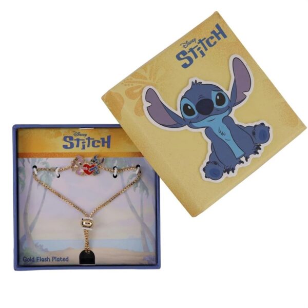 Disney Stitch & Angel Golden Bracelet with Stitch Pendant