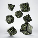 Q-Workshop Steampunk Black & Glow-in-the-dark Dice Set