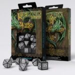 Q-Workshop Celtic 3D Revised Black & White Dice Set