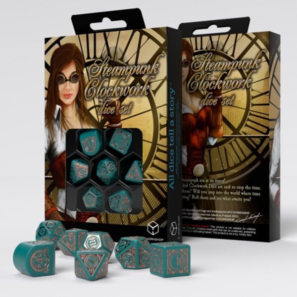 Q-Workshop Steampunk Clockwork Nautical Apparatus Modern Dice Set