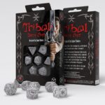 Q-Workshop Tribal Dice Set Pearl & Brown