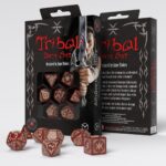 Q-Workshop Tribal Dice Set Shimmering Red & Beige