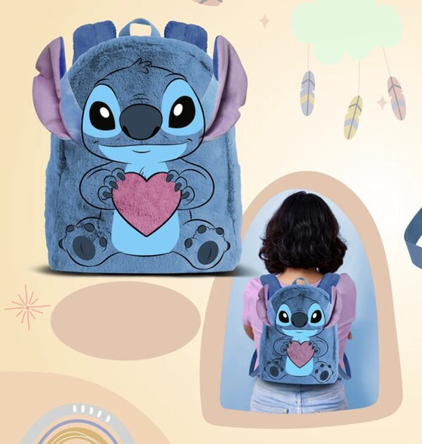 Disney Stitch Love Mini Fur Backpack 25x21x12cm