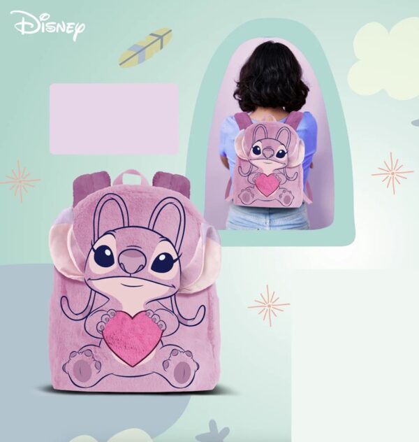 Disney Stitch Angel Love Mini Fur Backpack 25x21x12cm