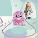 Disney Stitch Angel Love Mini Fur Shoulder Bag 18x15x5cm