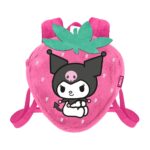 Kuromi Strawberry Mini Fur Backpack 25x22x12cm