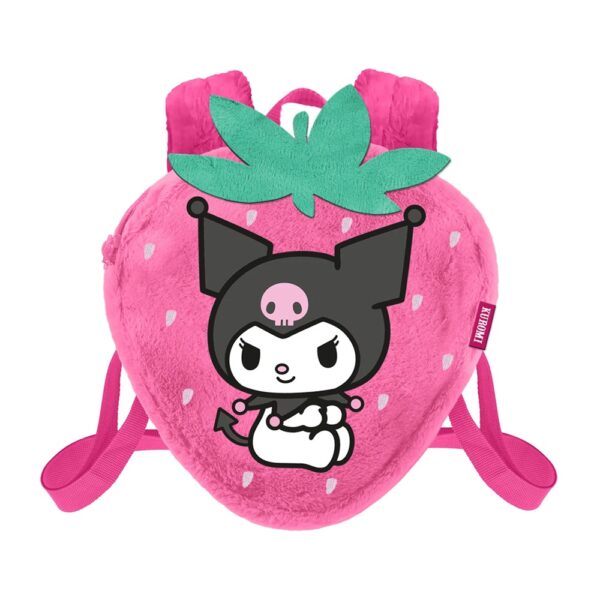 Kuromi Strawberry Mini Fur Backpack 25x22x12cm