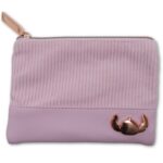 Disney Stitch & Angel Pink Corduroy Fashion Duo Pouch Wallet 14x10x1cm