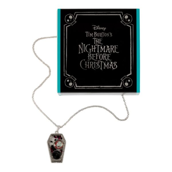 Disney Nightmare Before Christmas Coffin Brass Plated Necklace & Floating Stones & Characters