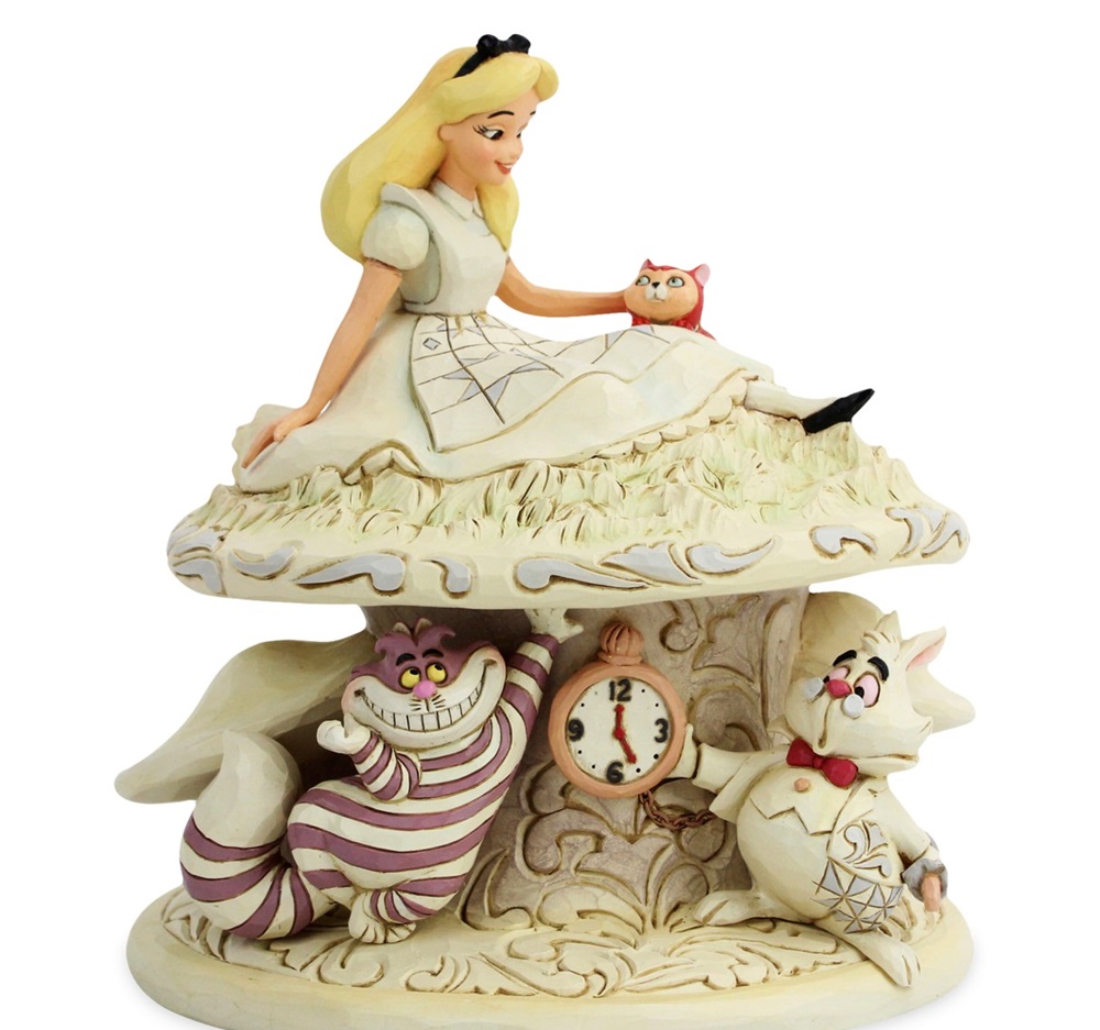 pos-028399219223-412a487565f42a48ad0eb15c297a45a1.jpg Disney Alice in Wonderland ''Whimsy and Wonder'' White Woodland Enesco Traditions Figurine - Image 1