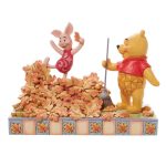 Disney Winnie The Pooh and Piglet with Fall Leaves Enesco Traditions Figurine