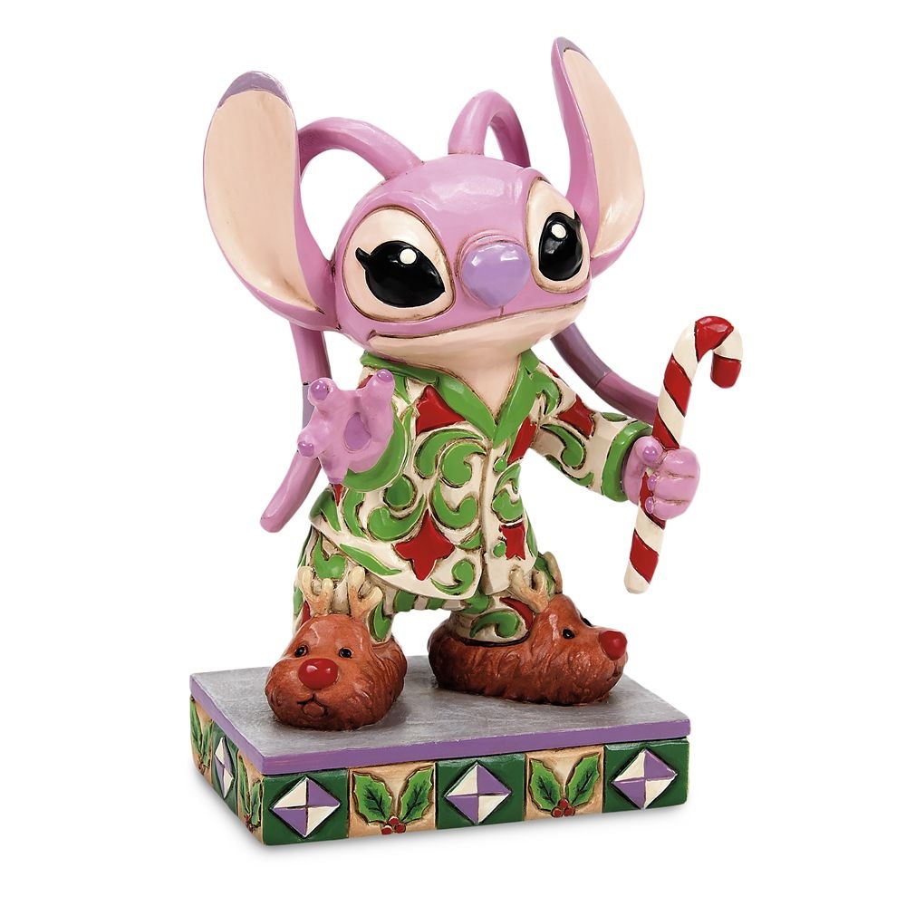 pos-028399399833-ce654e7e7eb2b798f10cff737be3aaa7.jpg Disney Stitch Angel in Christmas PJ's Enesco Traditions Figurine - Image 1