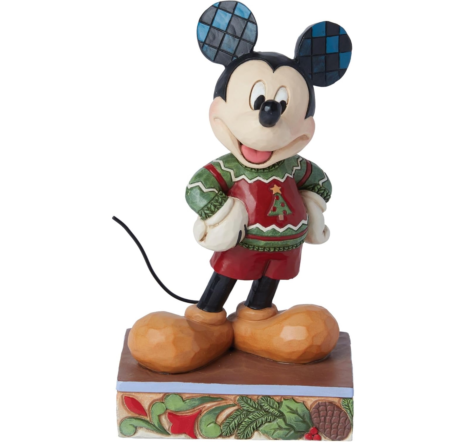 pos-028399400126-425417fa7d4f0f278fa4ab910ef052de.jpg Disney Mickey Mouse in Christmas Sweater Enesco Traditions Figurine - Image 1