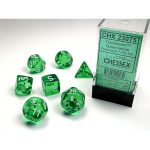 Chessex Translucent Green/White Polyhedral 7-Die Set