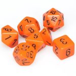Chessex Opaque Orange/Black Polyhedral 7-Die Set