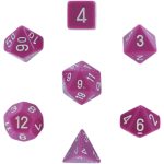 Chessex Opaque Light Purple/White Polyhedral 7-Die Set