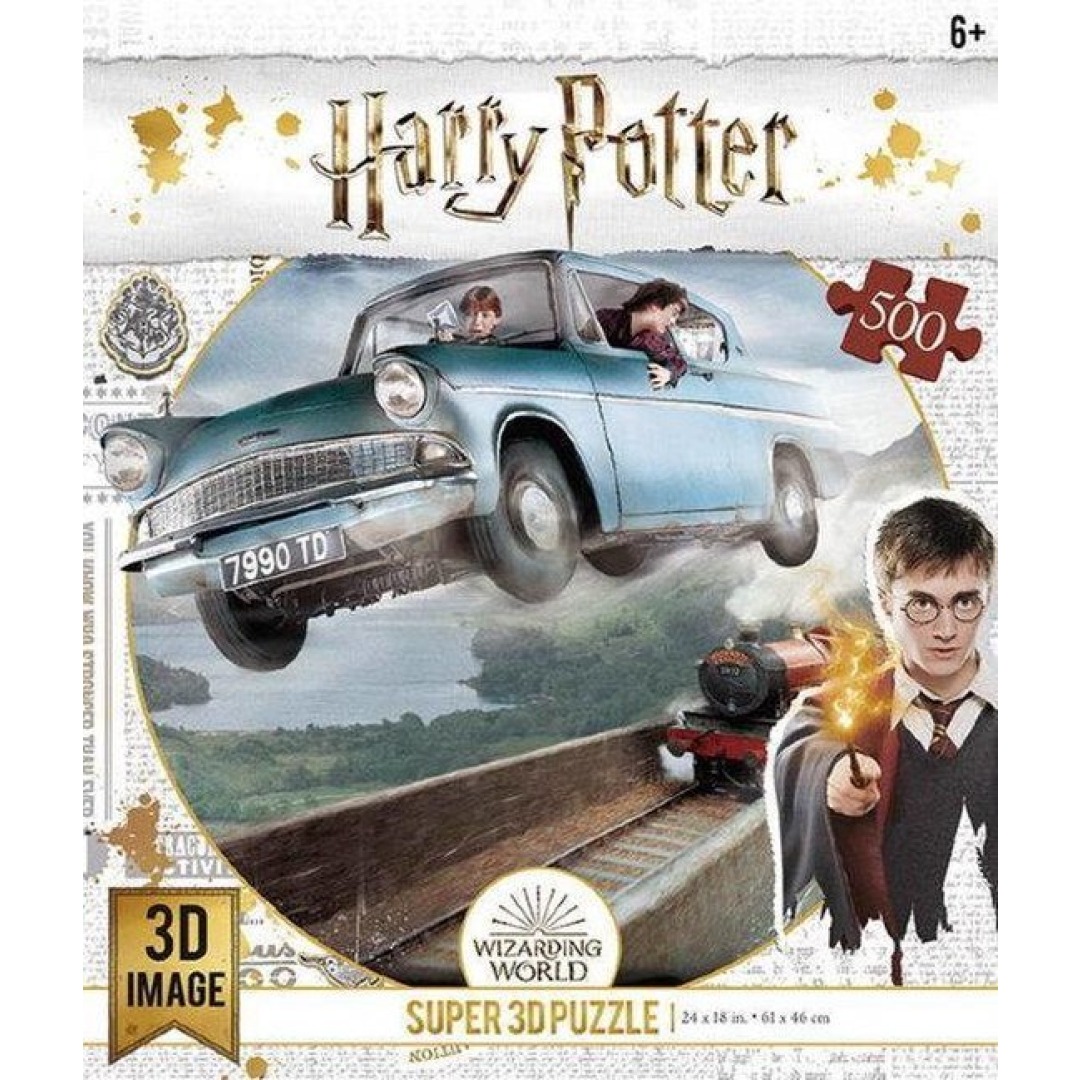 pos-0670889325121-25b887d222b2401eaf8daac0306bac60.jpg Harry Potter Ford Anglia 3D Lenticular Puzzle 500 Pieces - Image 1