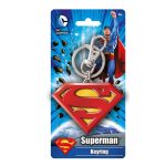 DC Superman Logo Colored Pewter Keychain