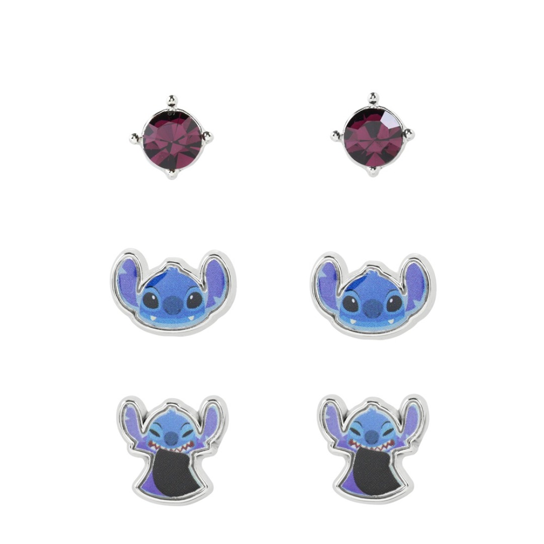 pos-0887746892607-92836b5836de700563c2fdb2deb23787.jpg Disney Stitch Scary Stitch 3 Pairs of Studs Earrings - Image 1