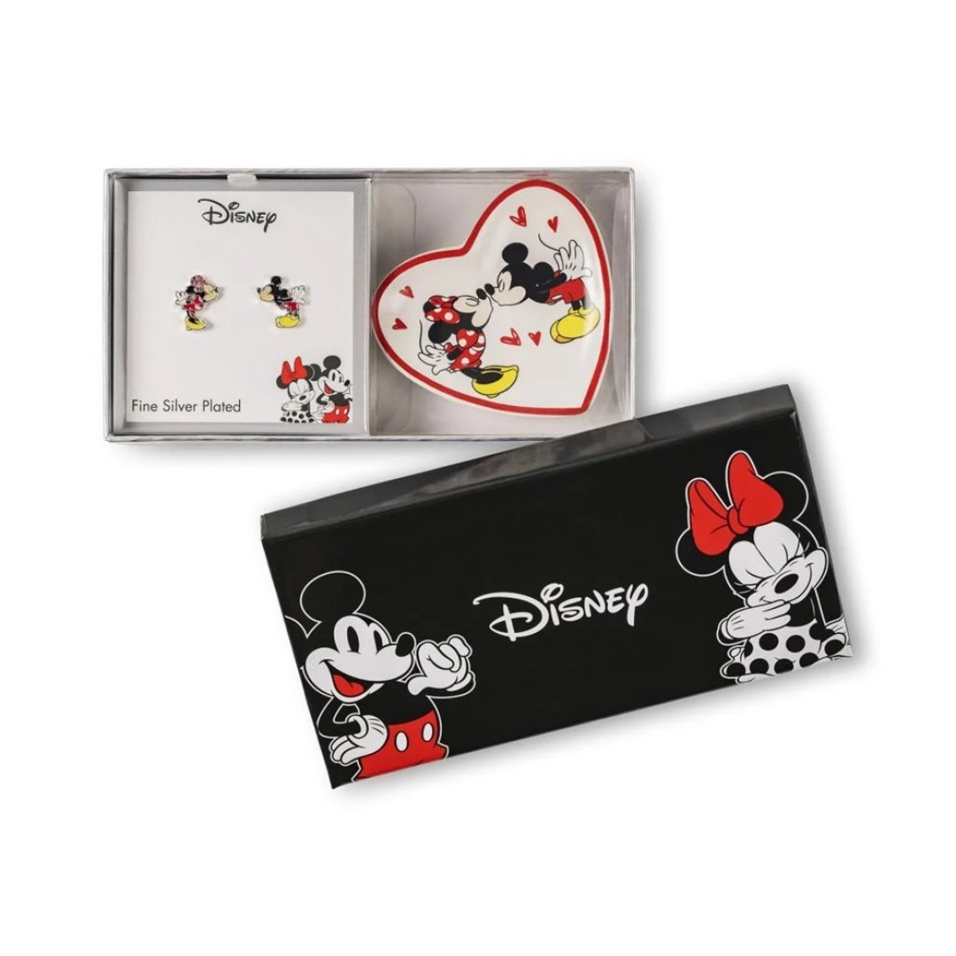 pos-0887746966131-2ec750609027abbaff16a428fadd7abd.jpg Disney Mickey & Minnie Earrings & Trinket Tray Gift Box - Image 1