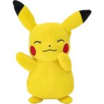 Pokemon Pikachu Closed Eyes Smiling Plush 20cm