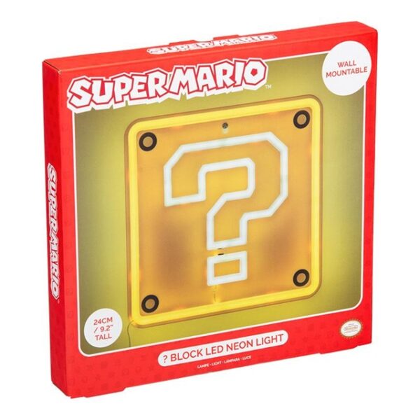Super Mario Question Black Wall Mountable LED Neon Light