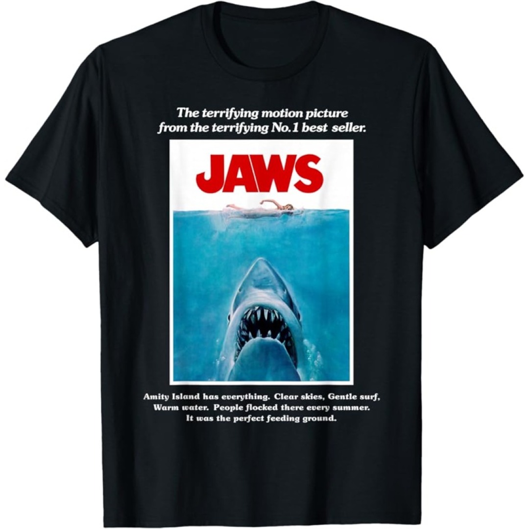 pos-5063609556410-0e126e068523c1cc43badc2f22c2599a.jpg Jaws Poster T-Shirt (S) - Image 1