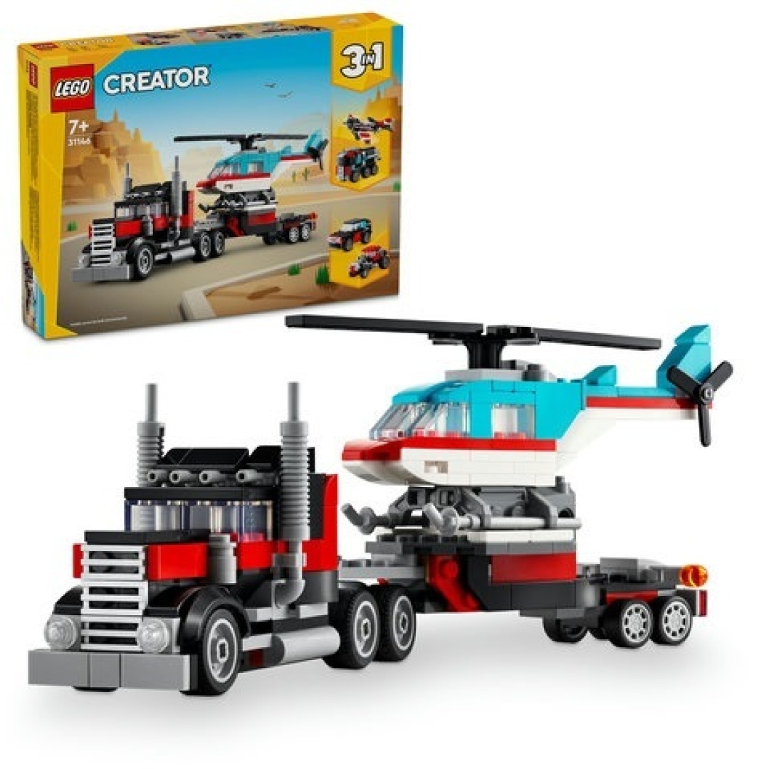 pos-5702017567402-255d5915de0a7ba6cbe025080f18804a.jpg LEGO Creator 31146 Flatbed Truck with Helicopter - Image 1