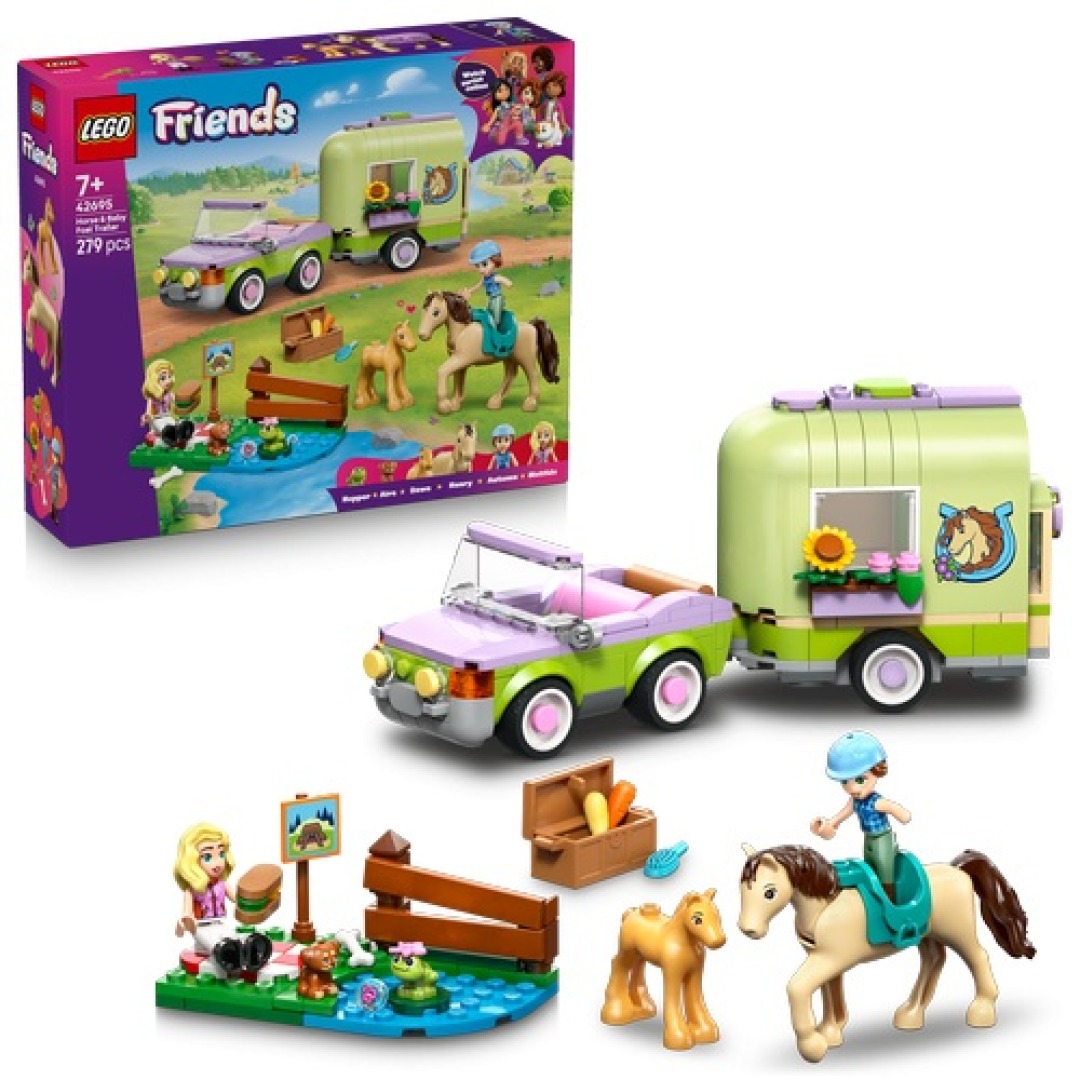 pos-5702018033265-40bae1c30a00d5d6496eb9cb1e6fa4cc.jpg LEGO Friends 42695 Horse and Baby Foal Trailer - Image 1