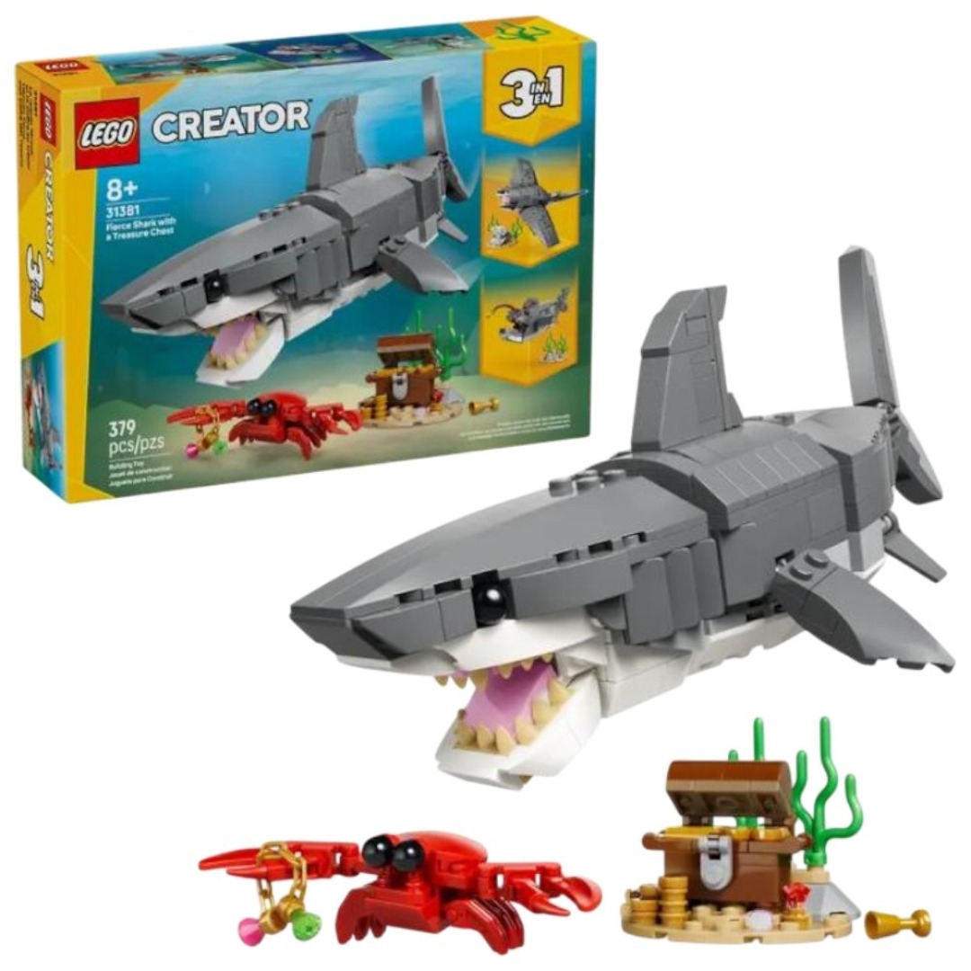 pos-5702018054741-166598575ab7d665ed8c5d12a5732f4b.jpg LEGO Creator 31381 Fierce Shark With a Treasure Chest - Image 1