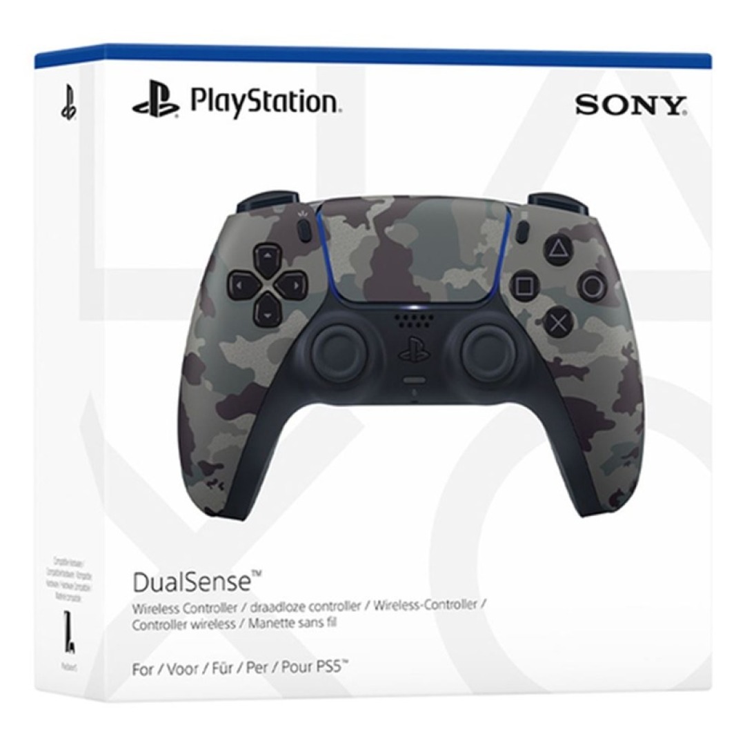 pos-711719023609-f80d56ec5b83fdd1853ee13f5ae17c5e.jpg Sony DualSense PS5 Wireless Controller - Grey Camo v3 - Image 1