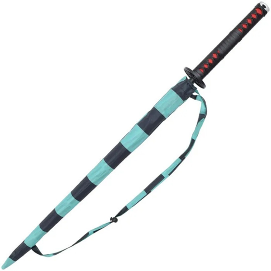 0130e8332c0a49cd8ce882145f58c3e3.jpg Demon Slayer Tanjiro Kamado Umbrella Katana - Image 1