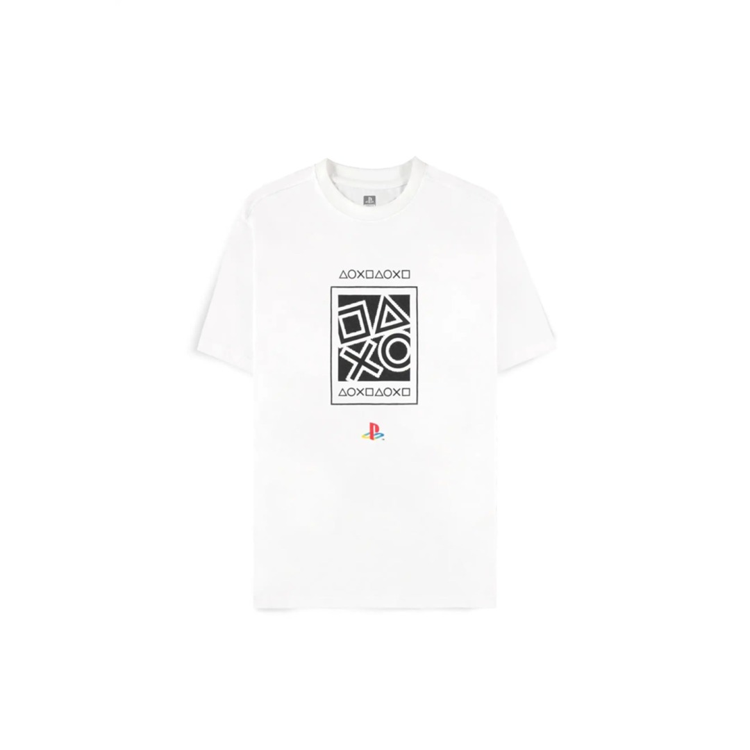 02c323bc54c32df12cbc217c47f72ef0.jpg PlayStation Icons White T-Shirt (XL) - Image 1
