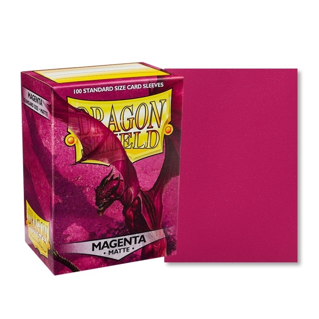 08b8379dcf20d8dd5cd815c809a0a911.jpg Dragon Shield Matte Magenta Standard Sleeves (100 Sleeves) - Image 1