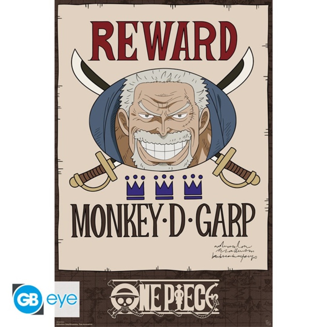 0f92511135dc872c3707a24a31420452.jpg One Piece Wanted Garp Cross Guild Poster 91x61cm - Image 1