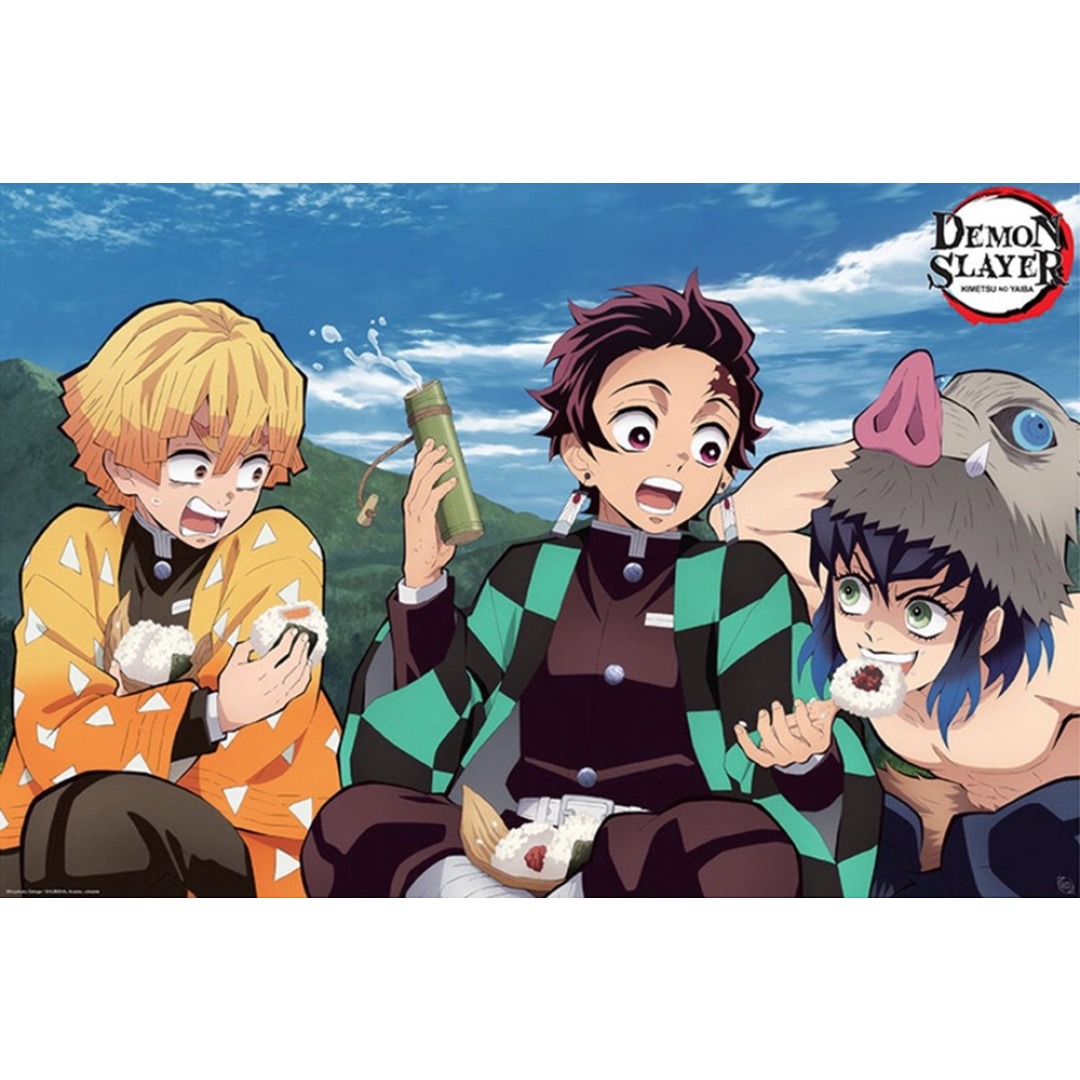 1f672fd05316492d298335bfe8d44262-1.jpg Demon Slayer Tanjiro, Zenitsu & Inosuke Poster 91x61cm - Image 1