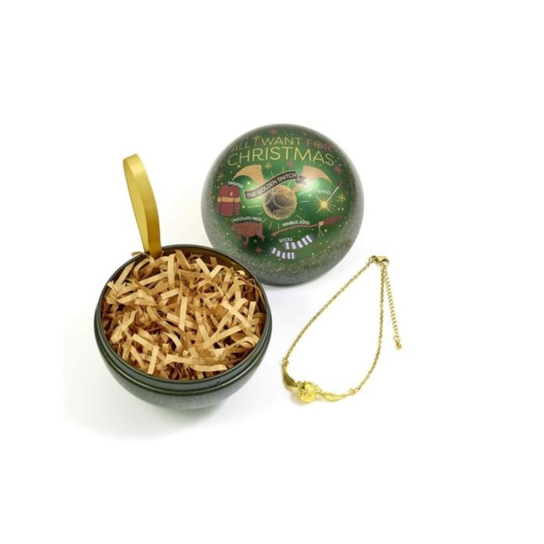 26f43c1166554546efa5f1349549f3db.jpg Harry Potter Golden Snitch Bracelet Christmas Gift Bauble - Image 1