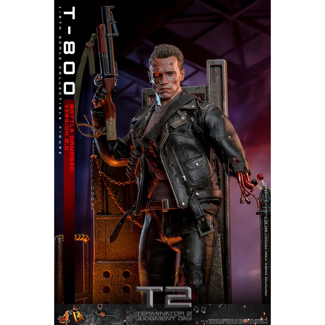 2892e8dcb926777b651e83a9e8510089.jpg Terminator T-800 (Battle Damaged Version 2.0) Sixth Scale Hot Toys Figure - Image 1