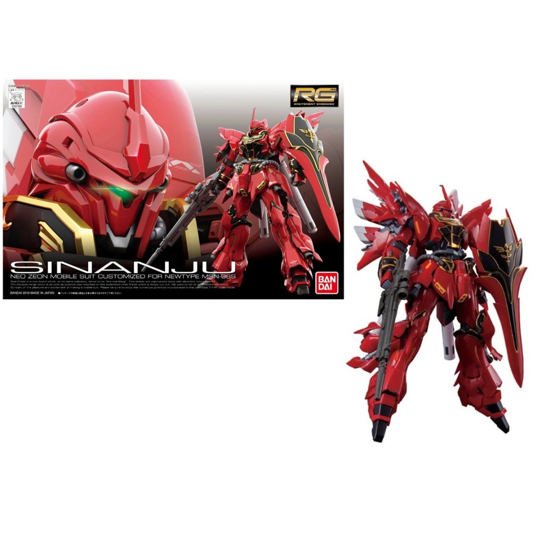 28a2e1dc0fbb2e15d0df8e3798ca37f7.jpg Gundam MSN-06S Sinanju RG Bandai Model Kit - Image 1