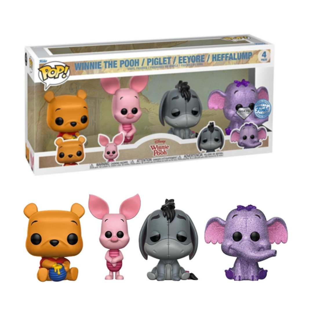 28df03eea31fd44ac8bbb3bd30098765.jpg Funko POP! Disney Winnie The Pooh 4 Pack - Winnie The Pooh, Piglet, Eeyore, Heffalump - Image 1