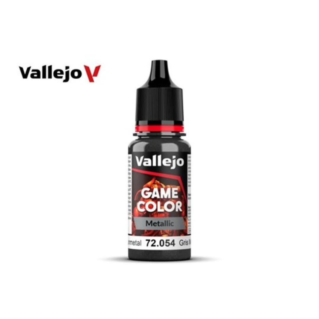 2e02c6c9c1dd1965cb115f0f4e142d73.jpg Vallejo Game Color Metallic Dark Gunmetal 18ml - Image 1